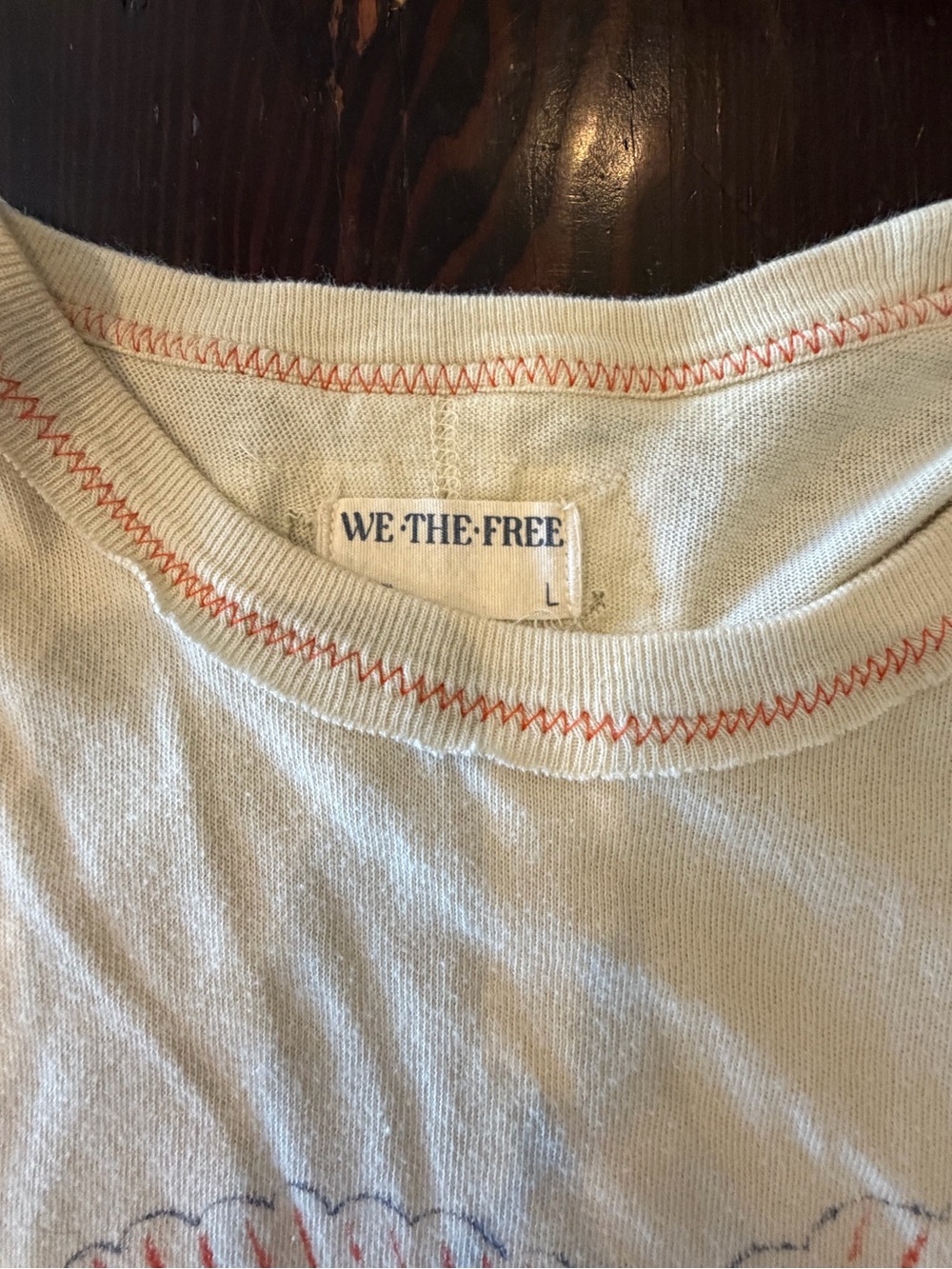 We the Free Oversized Rose cream shirt women’s large - Picture 2 of 5